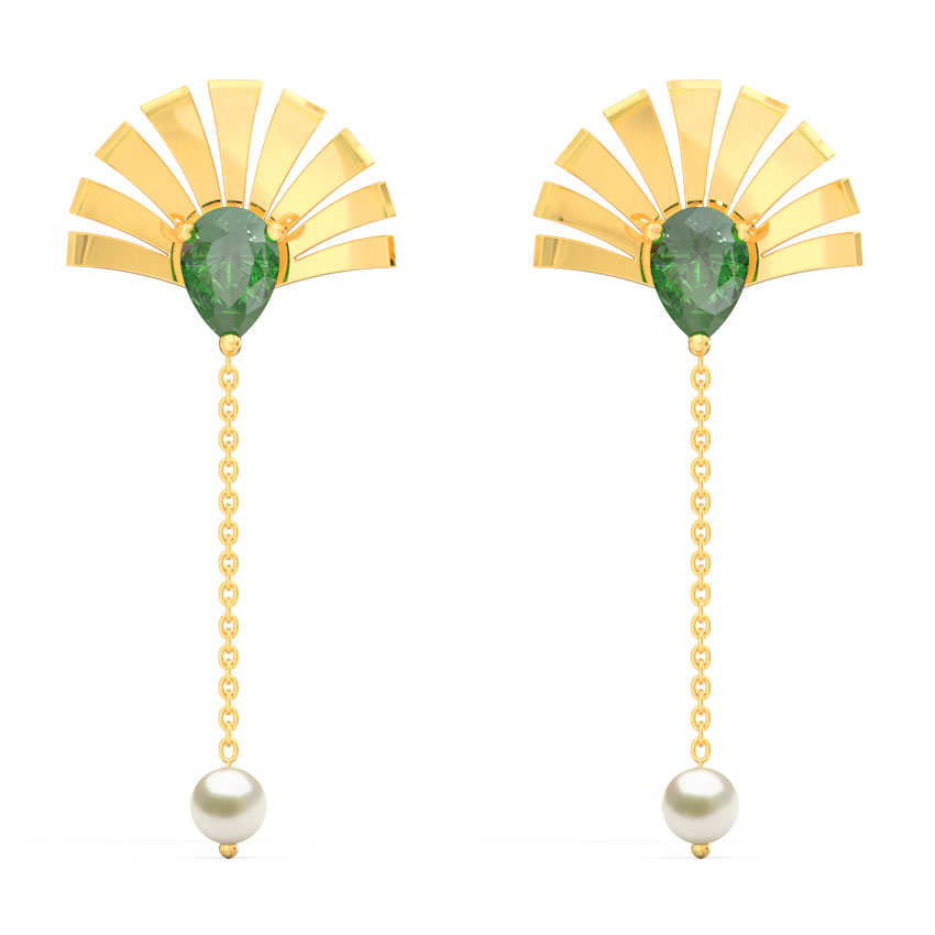 Royal Crown Gemstone Drop Earrings