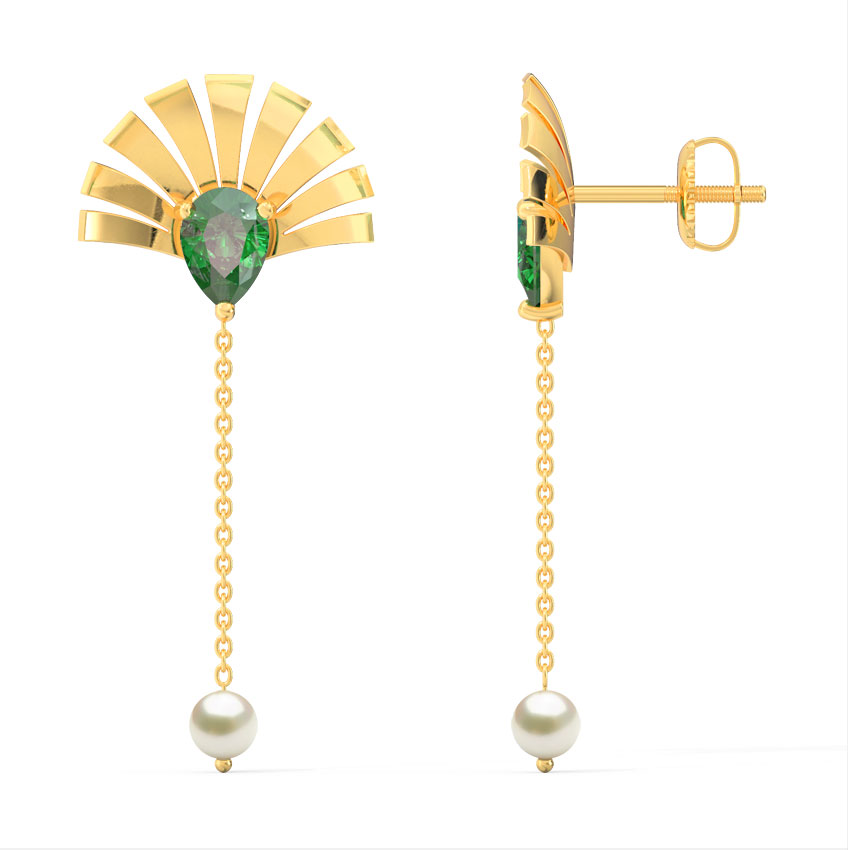 Royal Crown Gemstone Drop Earrings