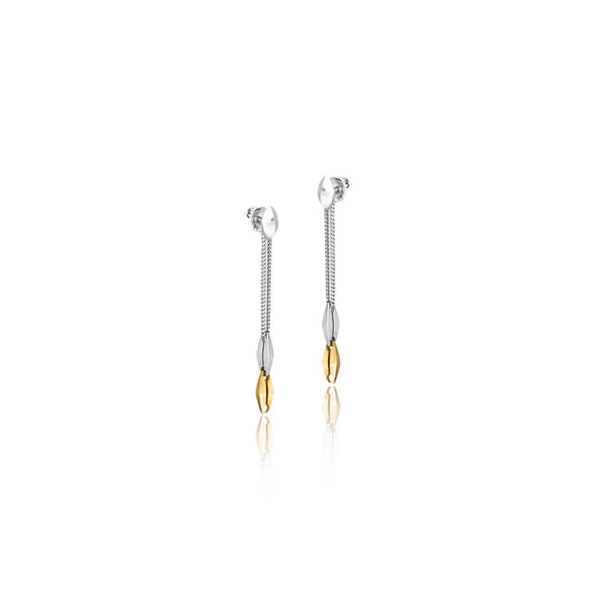 Minimalist Duo Platinum Drop Earrings