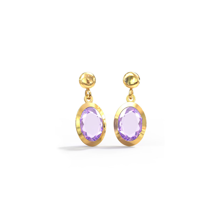 Oval Amethyst Drop Earrings