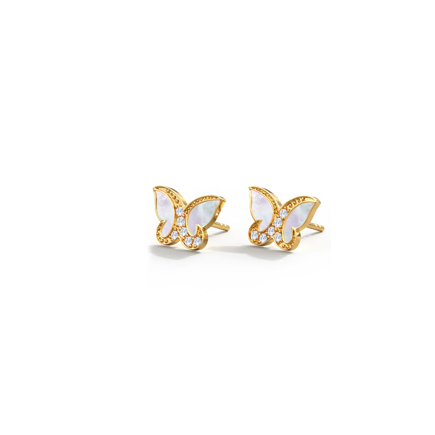 Flutter Mother of Pearl Stud Earrings