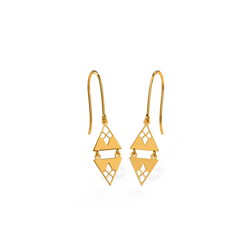 Gold Earrings 18 Karat Yellow Gold Bella Cutout Gold Drop Earrings