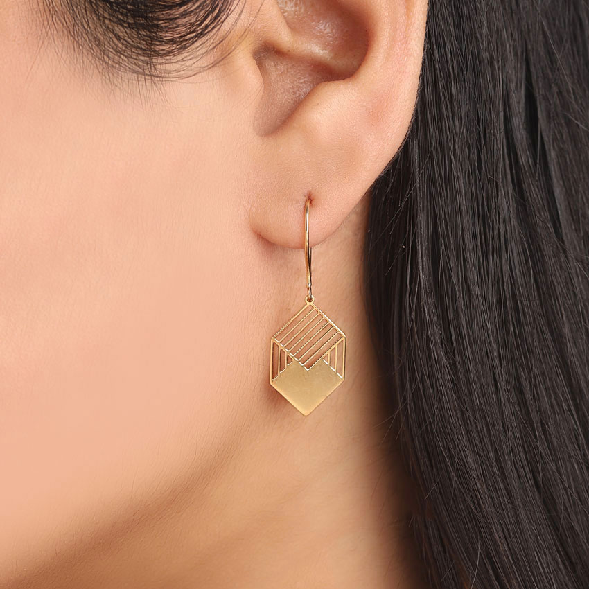 Kia Cutout Gold Drop Earrings Kia Cutout Gold Drop Earrings