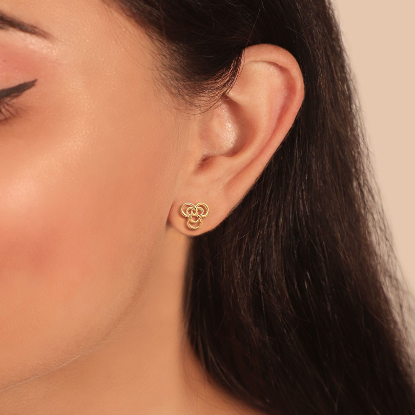Floral Whim Gold Stud Earrings