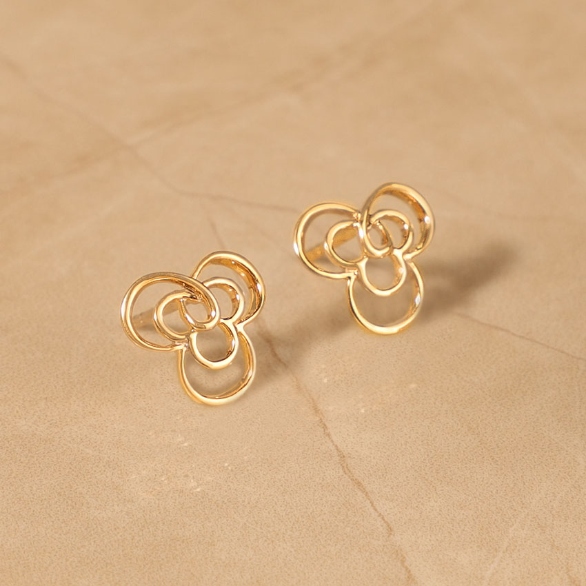 Floral Whim Gold Stud Earrings