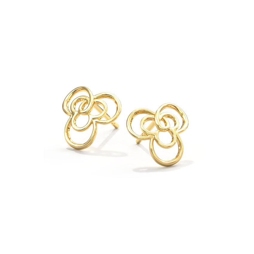 Floral Whim Gold Stud Earrings