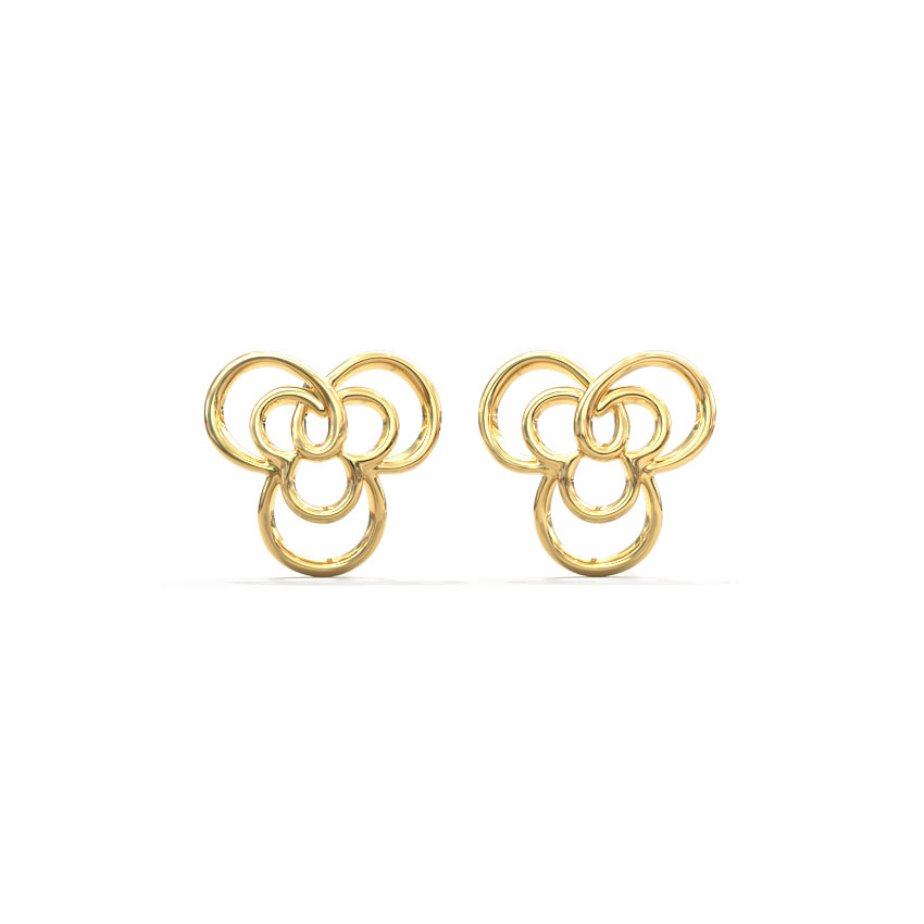 Floral Whim Gold Stud Earrings