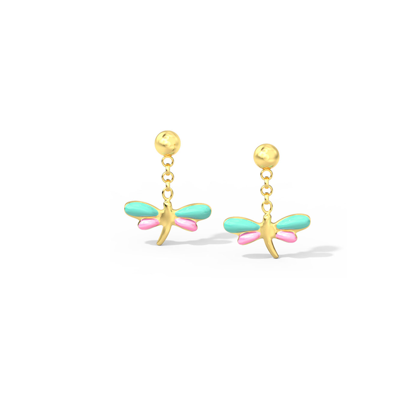 Vibrant Dragonfly Kids' Earrings