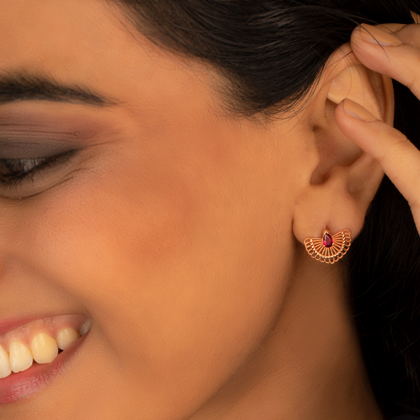 Sheer Flare Gemstone Stud Earrings