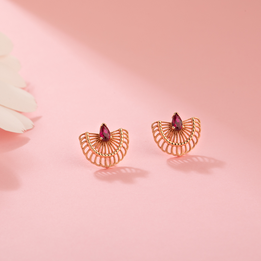Sheer Flare Gemstone Stud Earrings