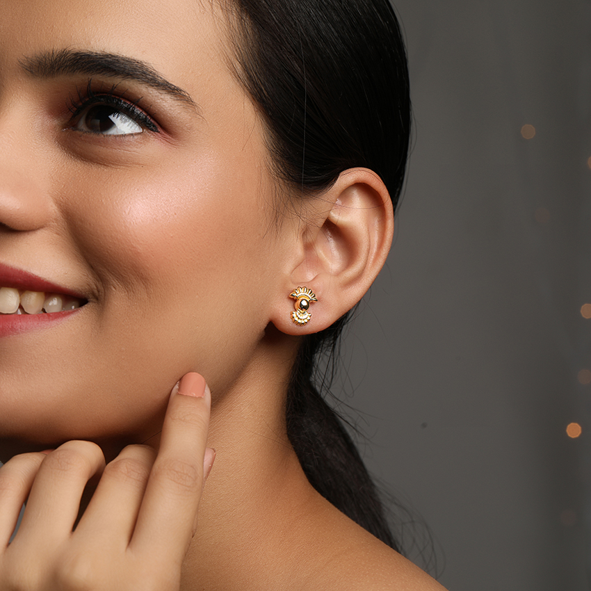 Swara Gold Stud Earrings