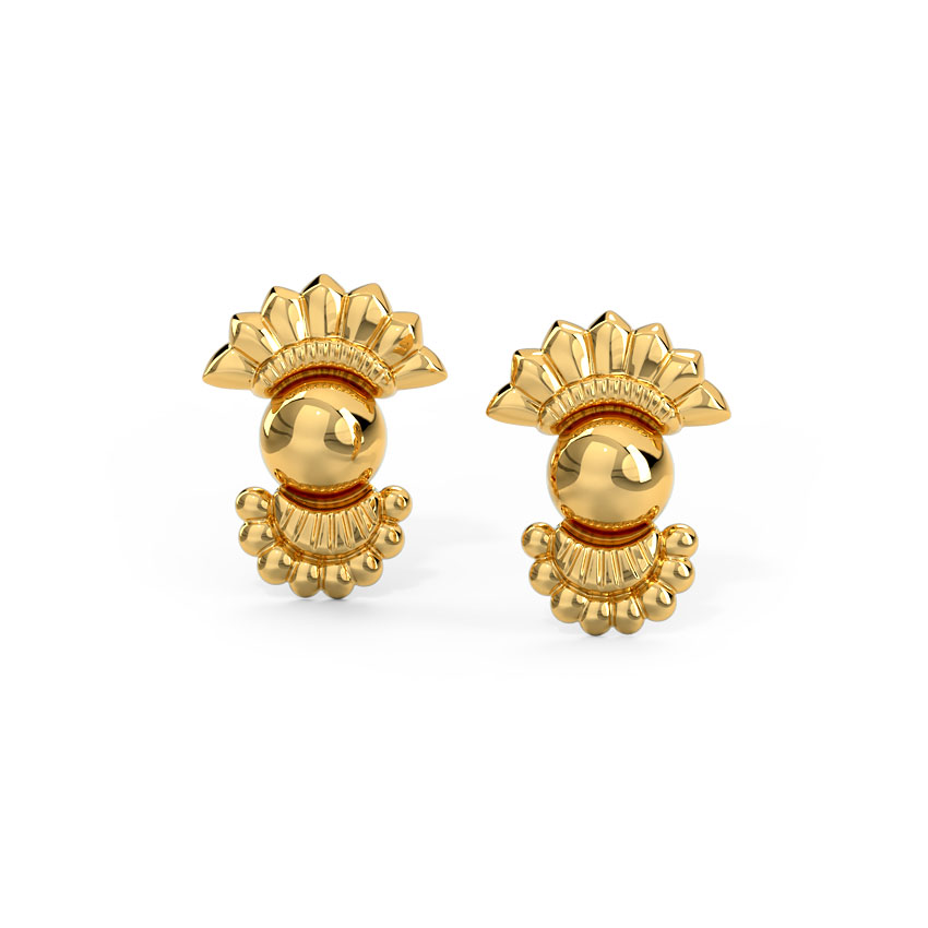 Swara Gold Stud Earrings
