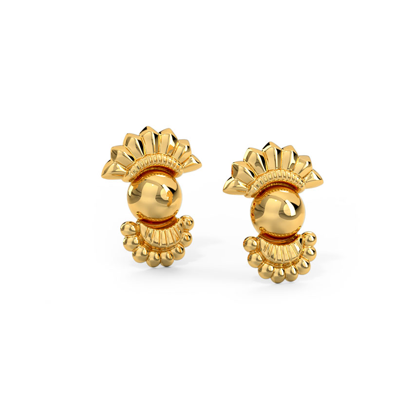 Swara Gold Stud Earrings