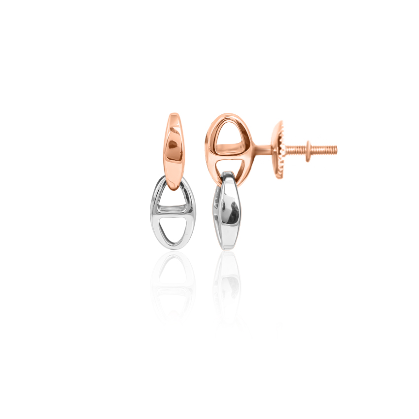 Interlinked Platinum Drop Earrings