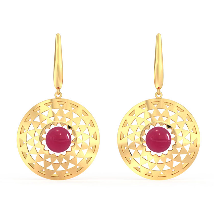 Orb Ornate Gemstone Drop Earrings