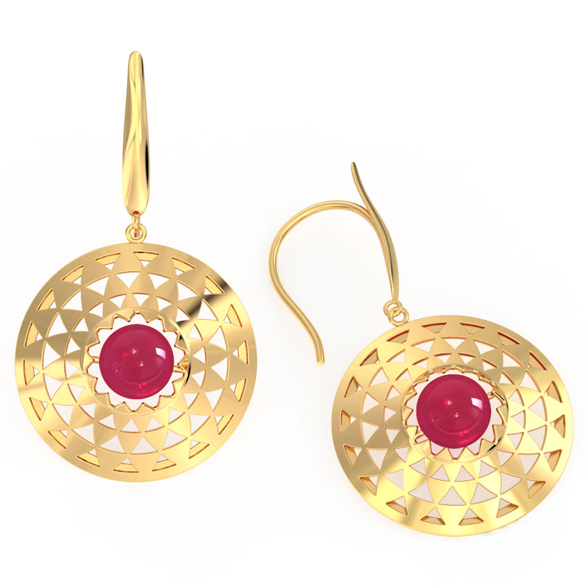 Orb Ornate Gemstone Drop Earrings