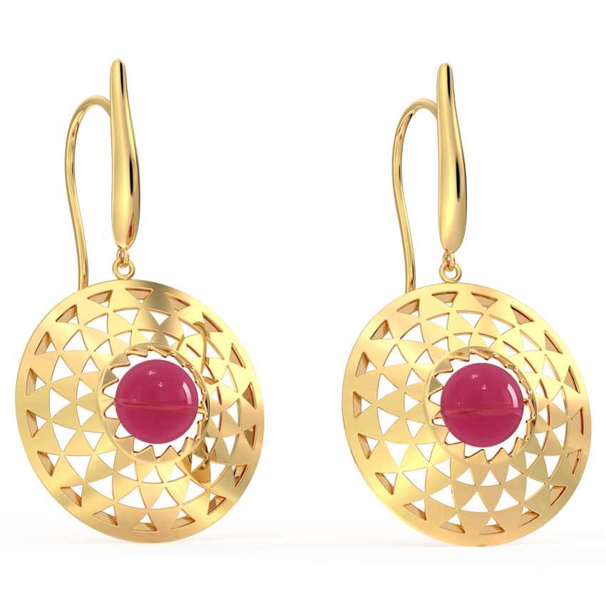 Orb Ornate Gemstone Drop Earrings