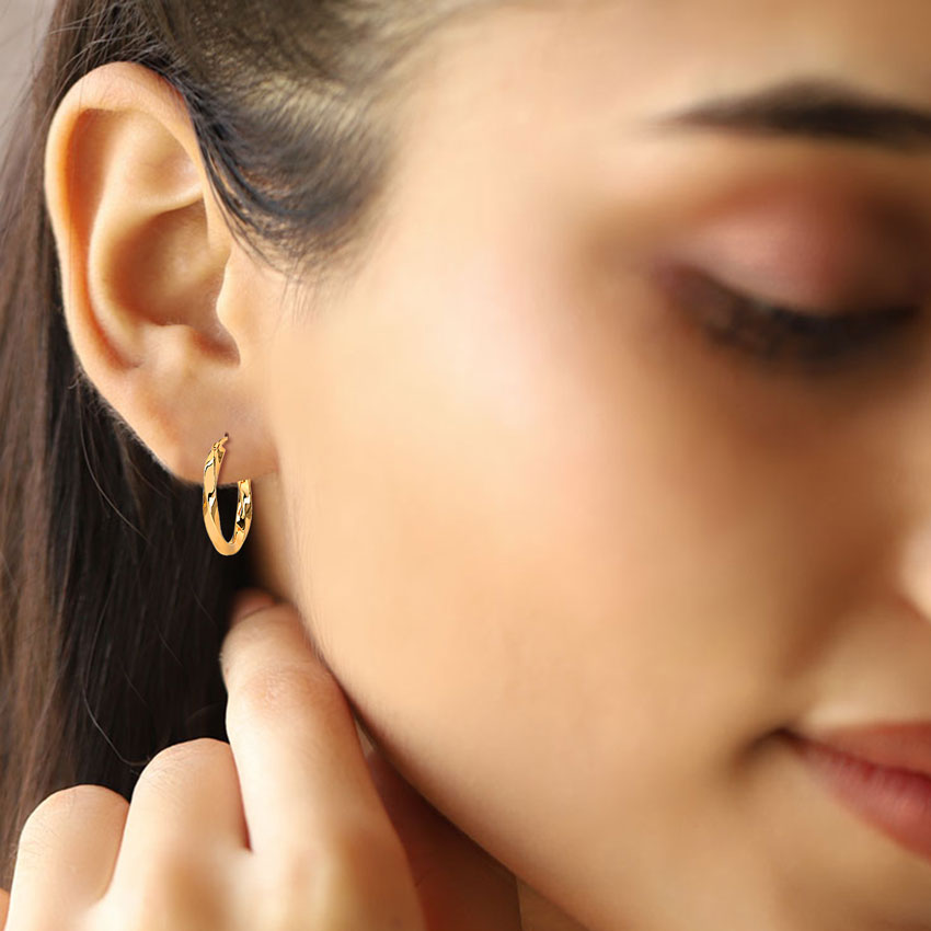 Swivel Gold Hoop Earrings