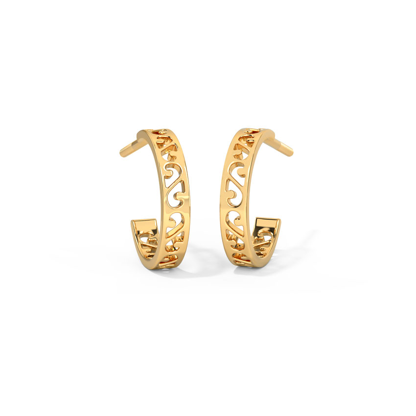 Swirl Cutout Hoop Earrings