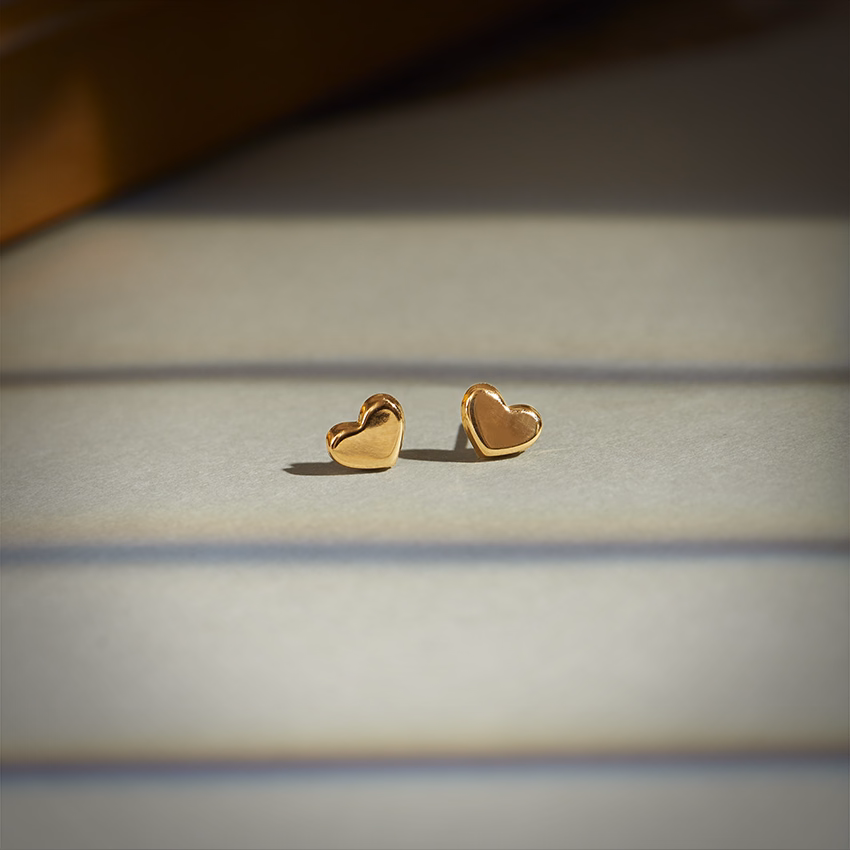 Gold Earrings 14 Karat Yellow Gold Simply Love Kids' Gold Earrings