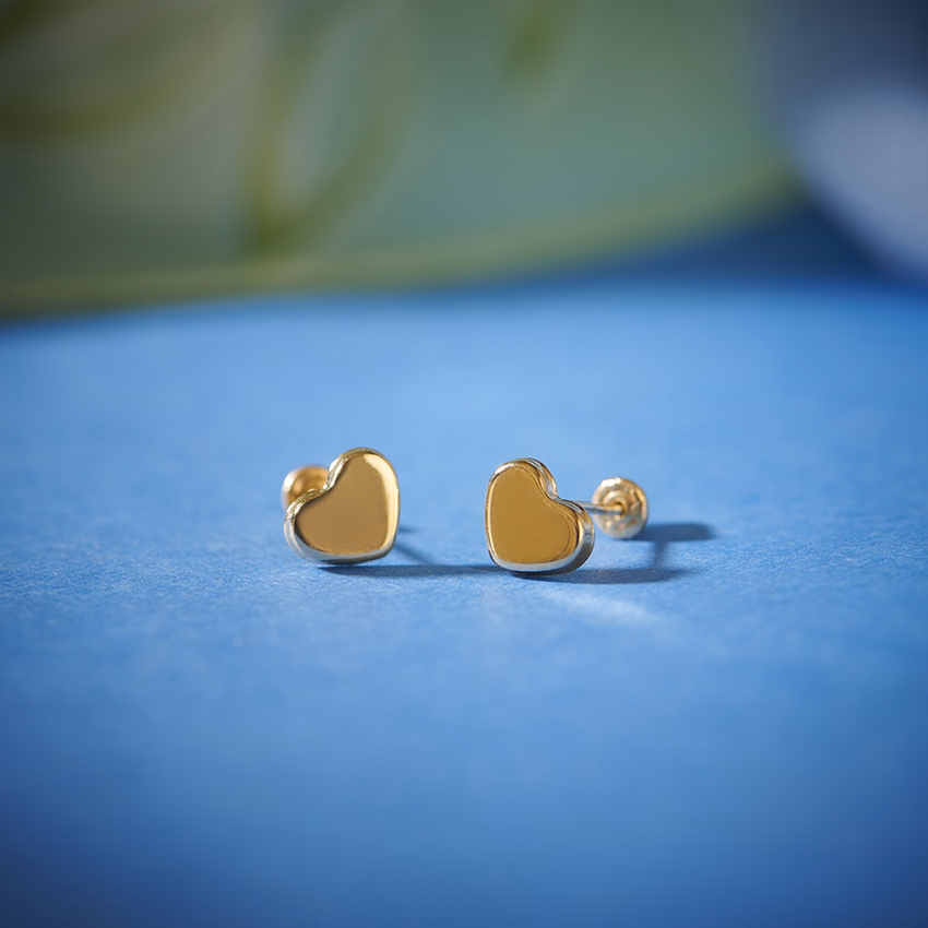 Gold Earrings 14 Karat Yellow Gold Simply Love Kids' Gold Earrings