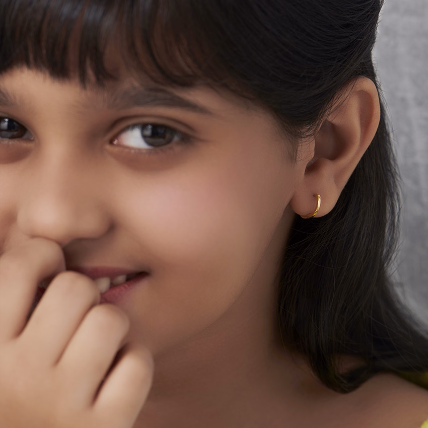 Gold Earrings 18 Karat White Gold Ashvi Classic Kids' Gold Earrings