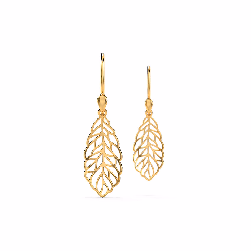 Gold Earrings 18 Karat Yellow Gold Organic Dynamic Gold Drop Earrings