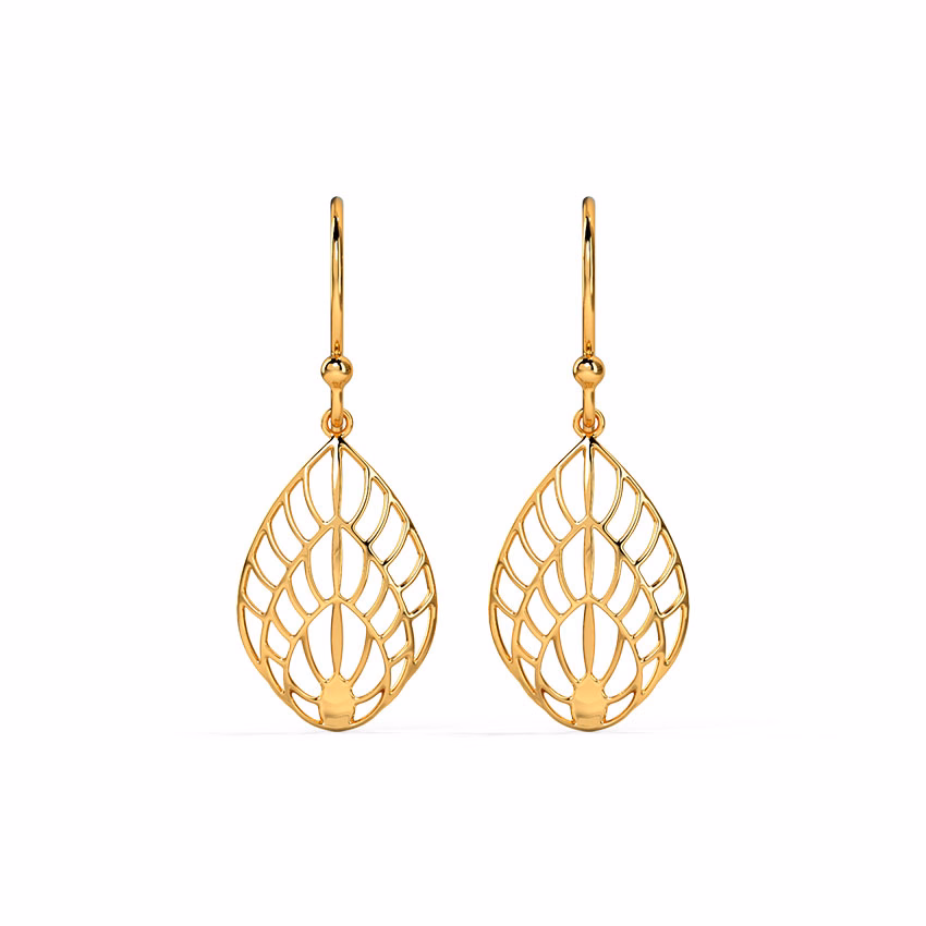 Gold Earrings 14 Karat Yellow Gold Beautiful Bounty Gold Drop Earrings
