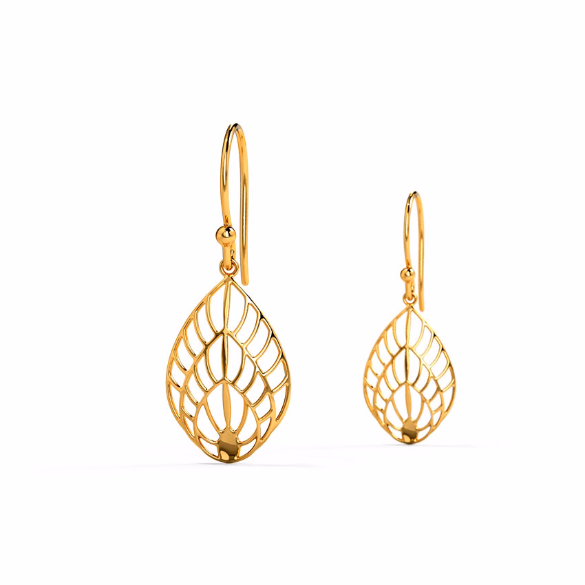 Gold Earrings 14 Karat Yellow Gold Beautiful Bounty Gold Drop Earrings