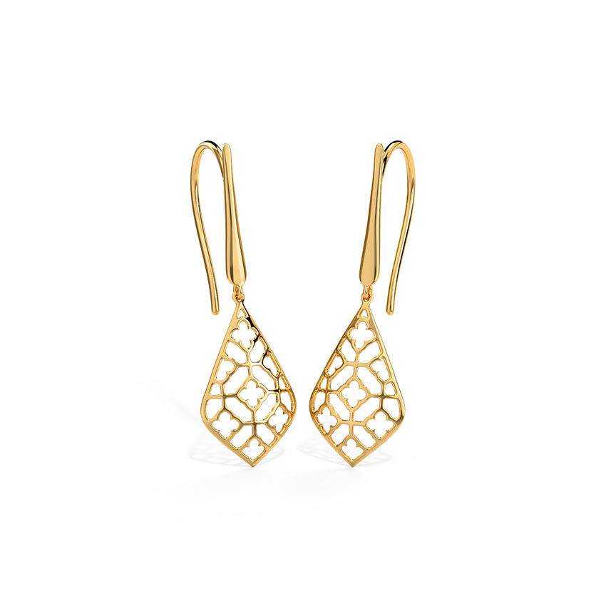 Floret Mesh Gold Drop Earrings Floret Mesh Gold Drop Earrings