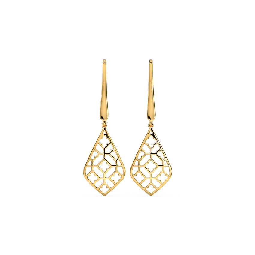Floret Mesh Gold Drop Earrings Floret Mesh Gold Drop Earrings