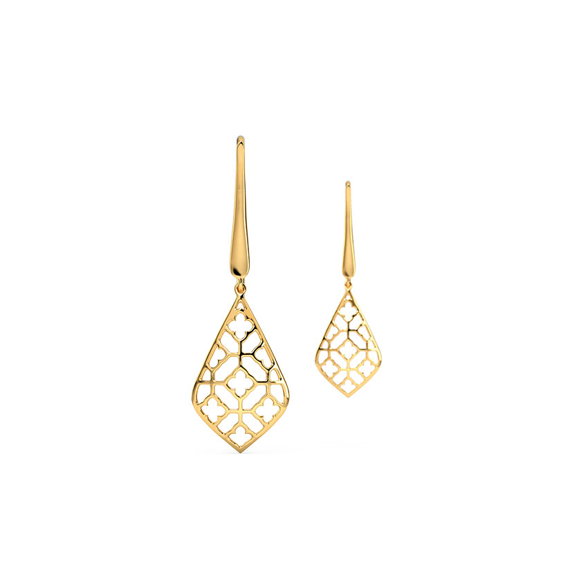 Floret Mesh Gold Drop Earrings Floret Mesh Gold Drop Earrings