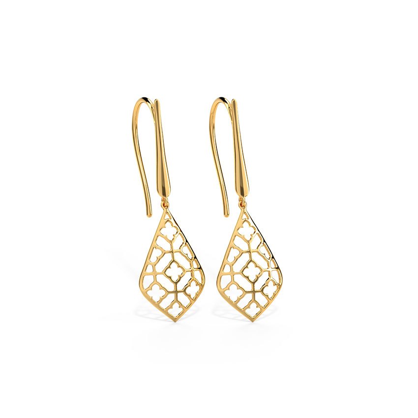 Floret Mesh Gold Drop Earrings Floret Mesh Gold Drop Earrings