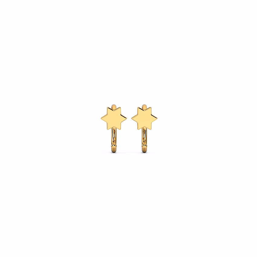 Gold Earrings 14 Karat Yellow Gold Starry Gold Multipierce Earrings