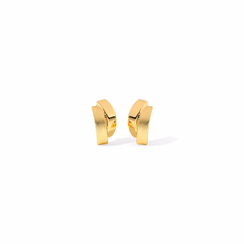 Gold Earrings 14 Karat Yellow Gold Happy Face Earring
