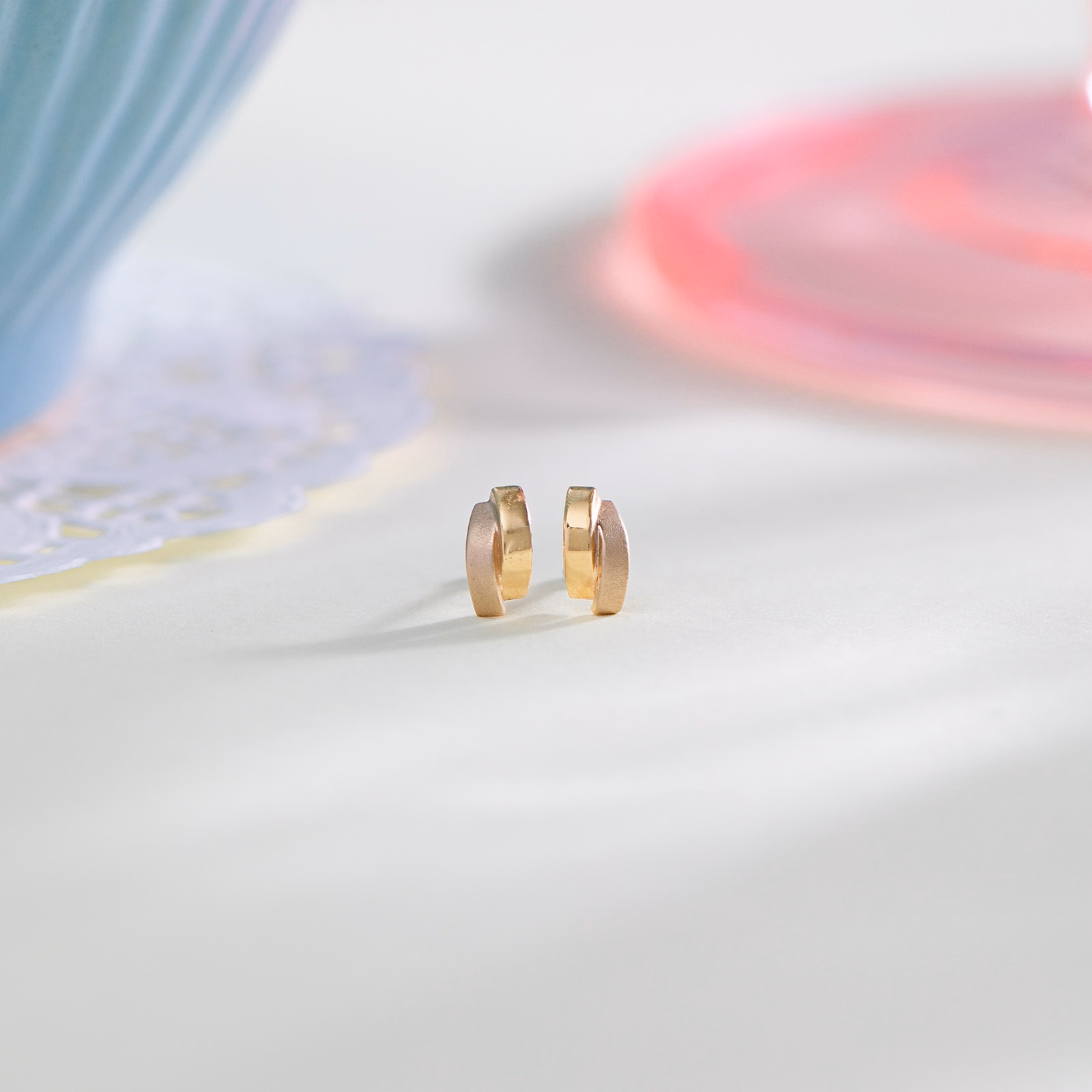 Gold Earrings 14 Karat Yellow Gold Happy Face Earring