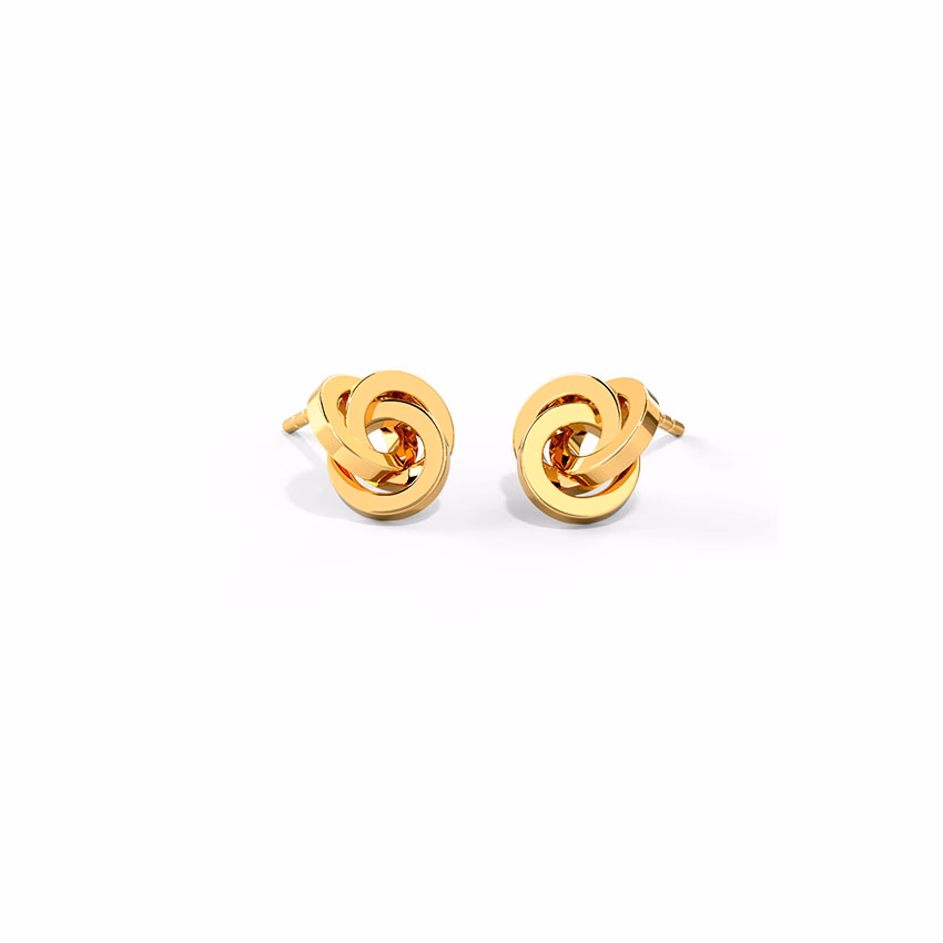 Gold Earrings 14 Karat Yellow Gold Eternal Gold Stud Earrings