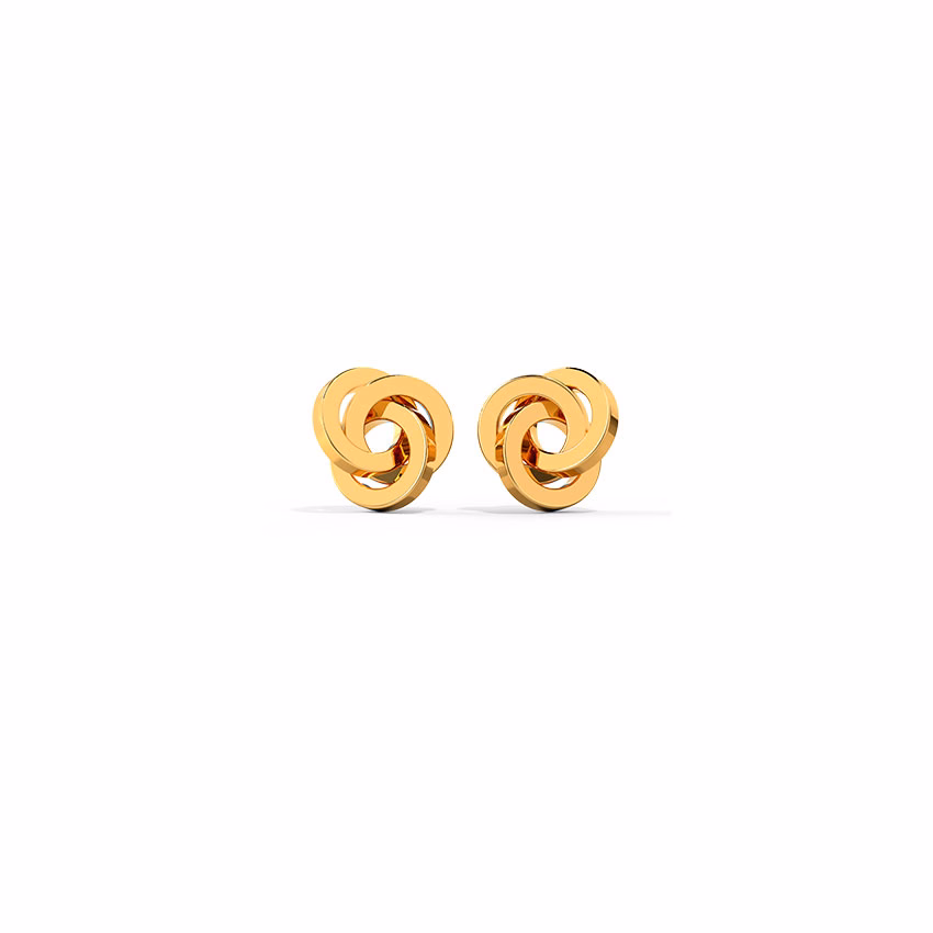 Gold Earrings 14 Karat Yellow Gold Eternal Gold Stud Earrings