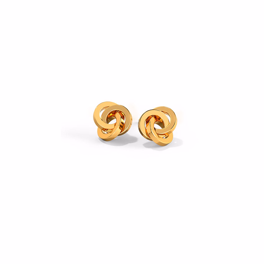 Gold Earrings 14 Karat Yellow Gold Eternal Gold Stud Earrings