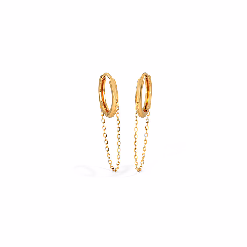 Gold Earrings 14 Karat Yellow Gold Enticing Gold Hoop Earrings