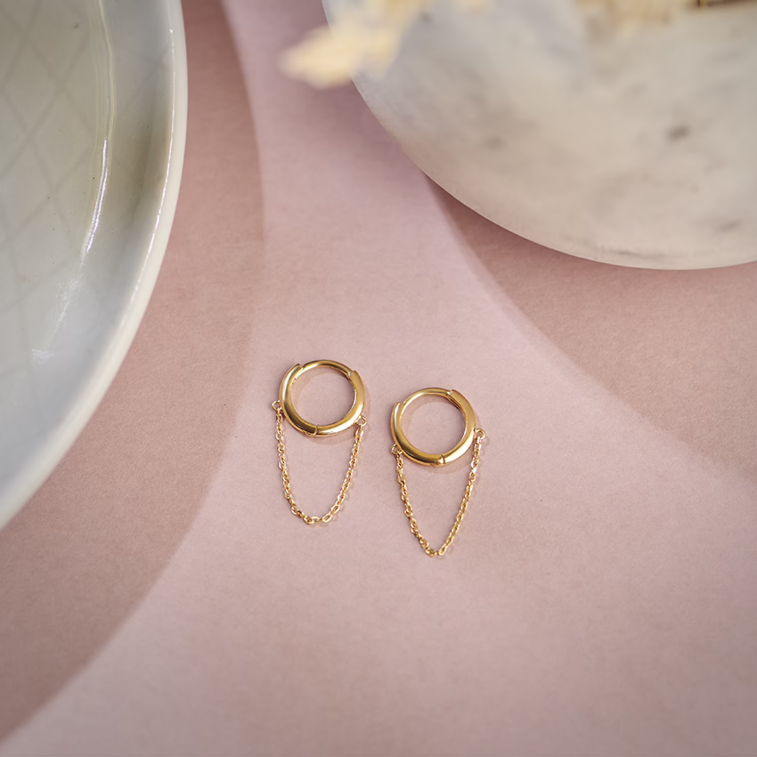 Gold Earrings 14 Karat Yellow Gold Enticing Gold Hoop Earrings