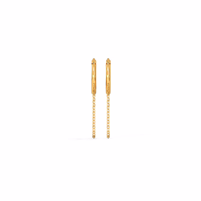 Gold Earrings 14 Karat Yellow Gold Enticing Gold Hoop Earrings