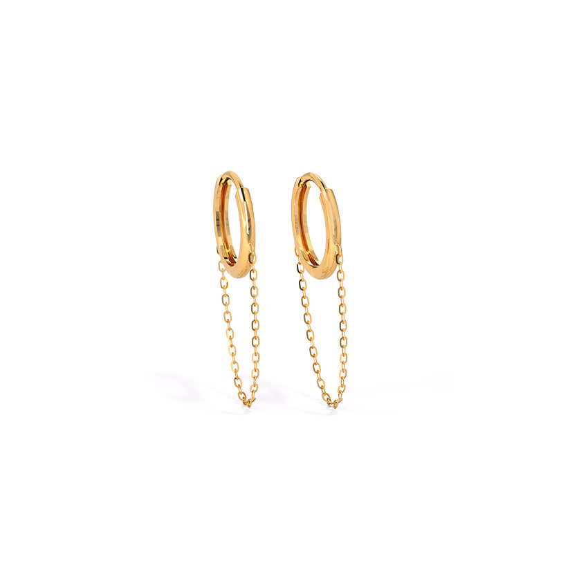 Gold Earrings 14 Karat Yellow Gold Enticing Gold Hoop Earrings