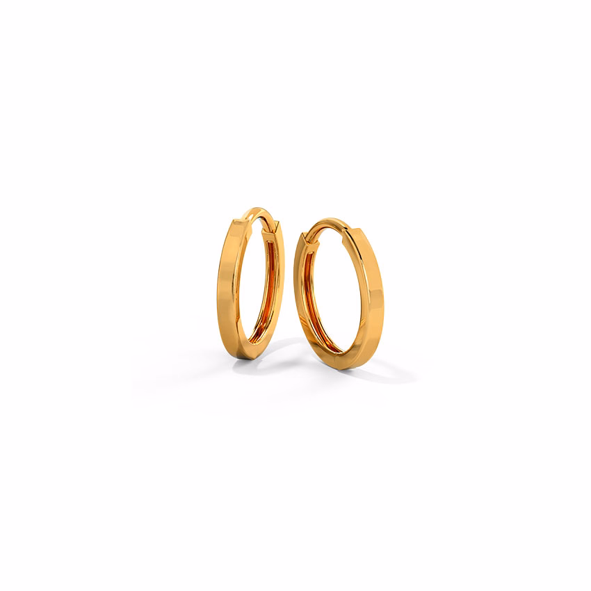 Gold Earrings 14 Karat Yellow Gold Evergreen Gold Hoop Earrings