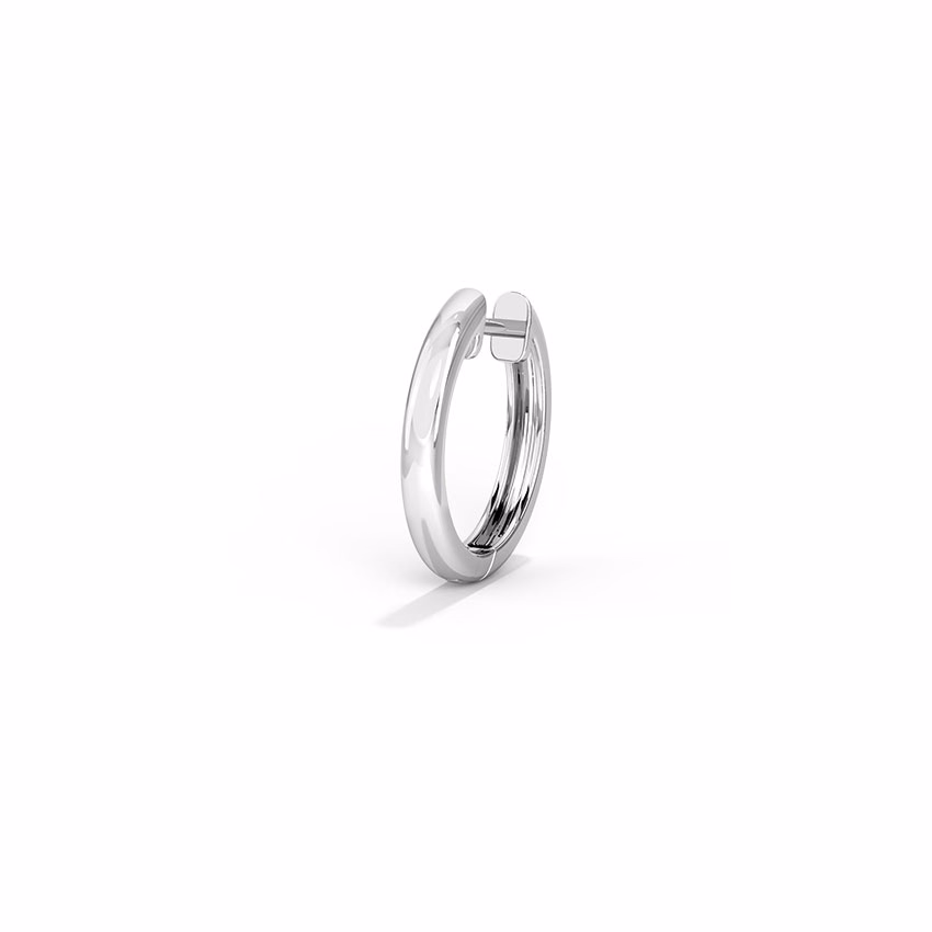 Gold Earrings 14 Karat White Gold Bhaijaan Gold Hoop for Men