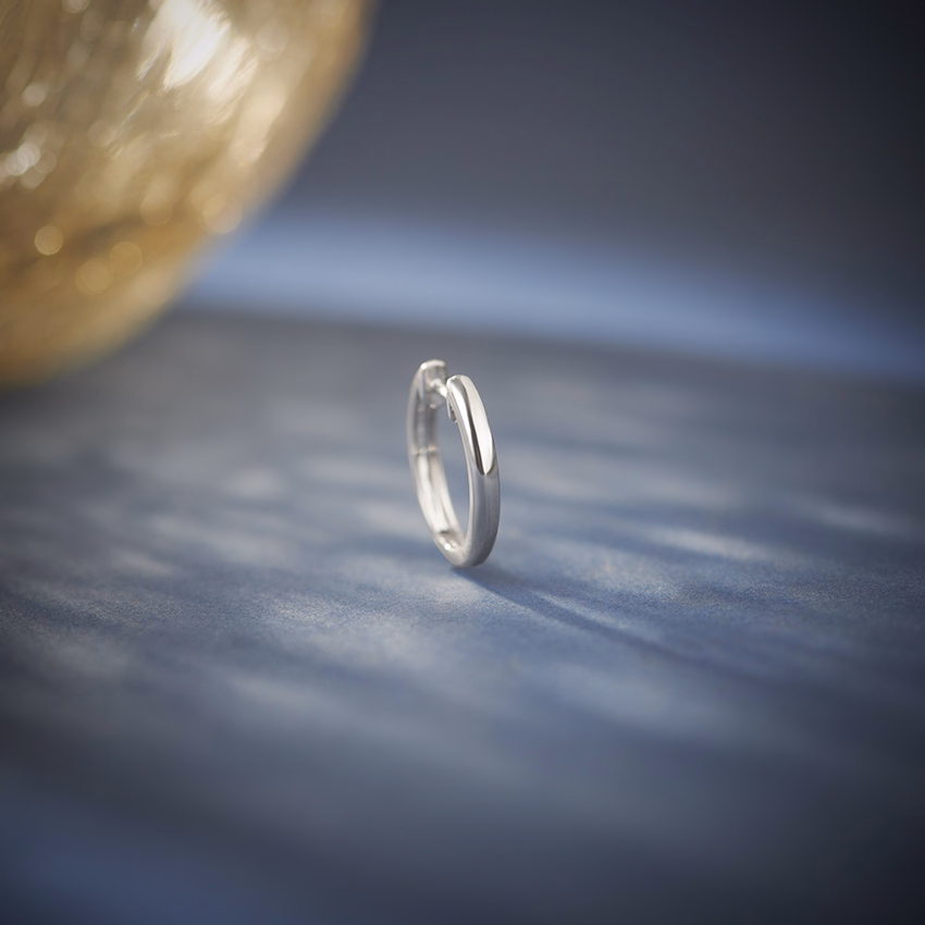 Gold Earrings 14 Karat White Gold Bhaijaan Gold Hoop for Men