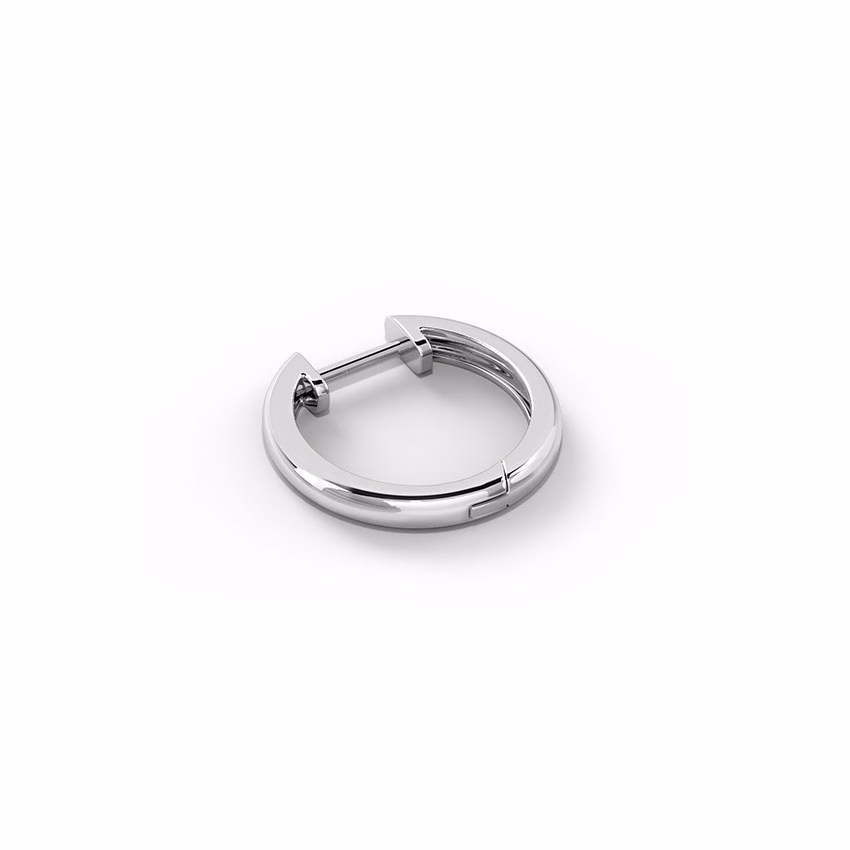 Gold Earrings 14 Karat White Gold Bhaijaan Gold Hoop for Men