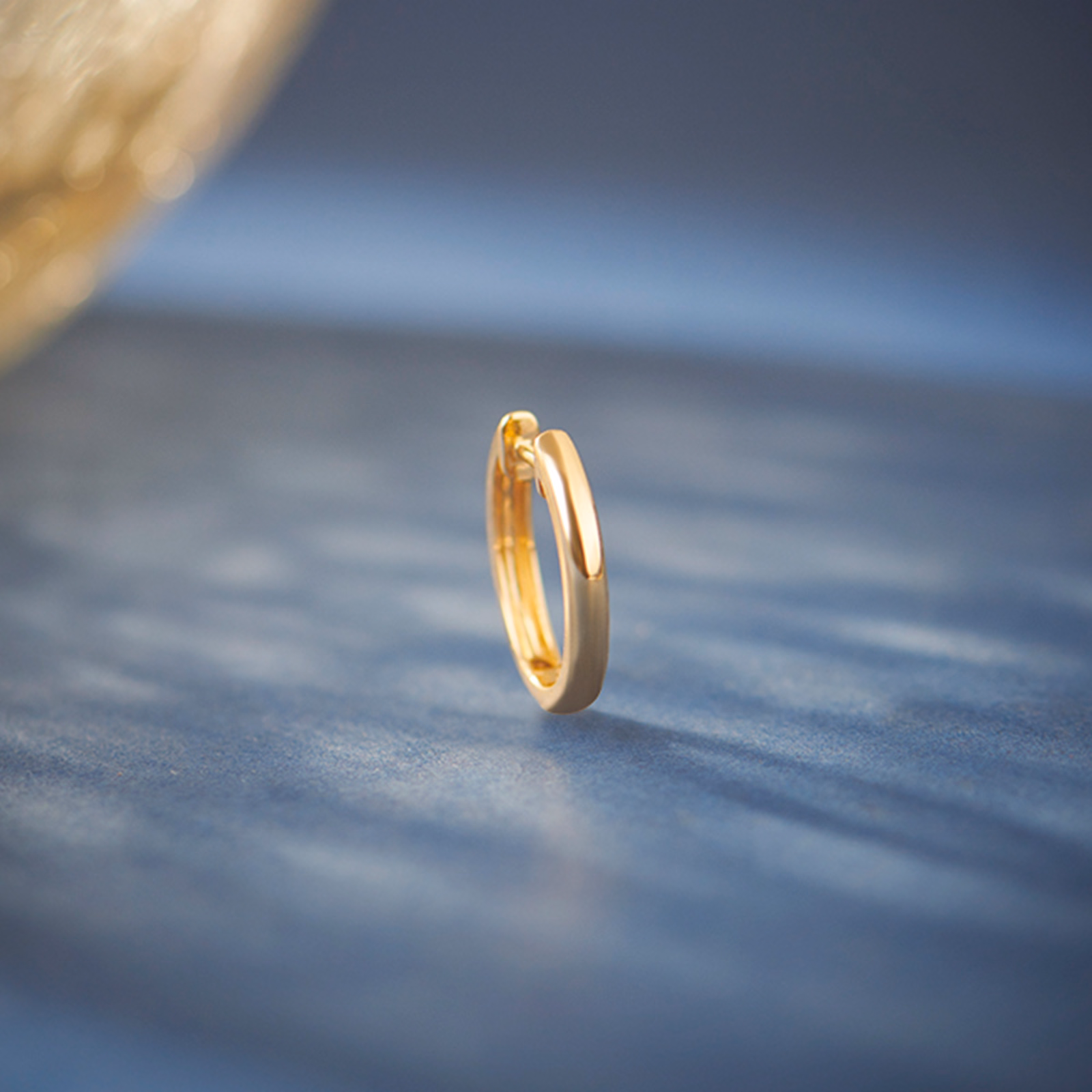 Gold Earrings 14 Karat Yellow Gold Bhaijaan Gold Hoop for Men