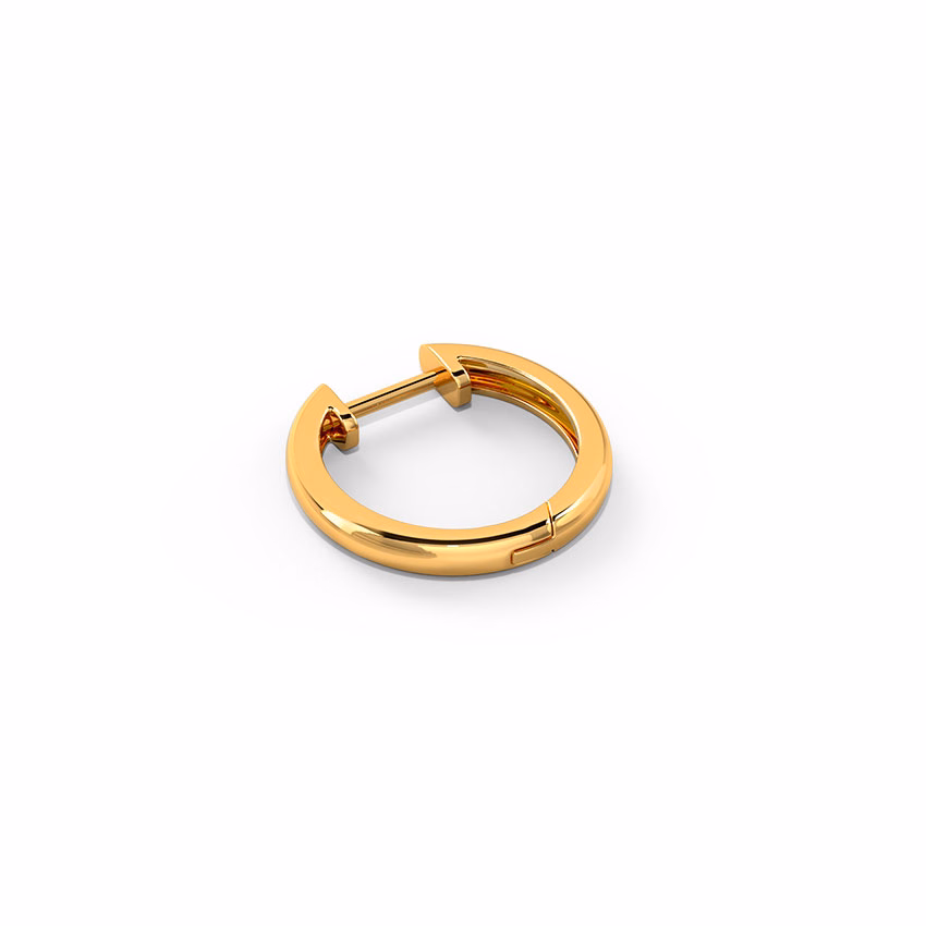 Gold Earrings 14 Karat Yellow Gold Bhaijaan Gold Hoop for Men