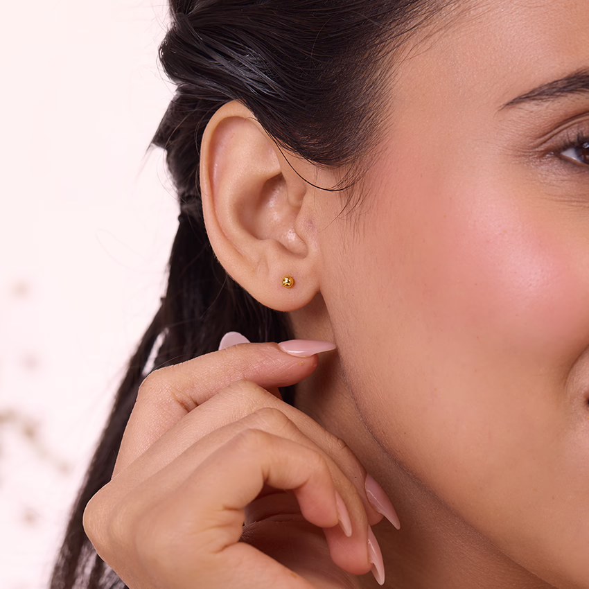 Gold Earrings 18 Karat Yellow Gold Alor Gold Stud Earrings for Kids